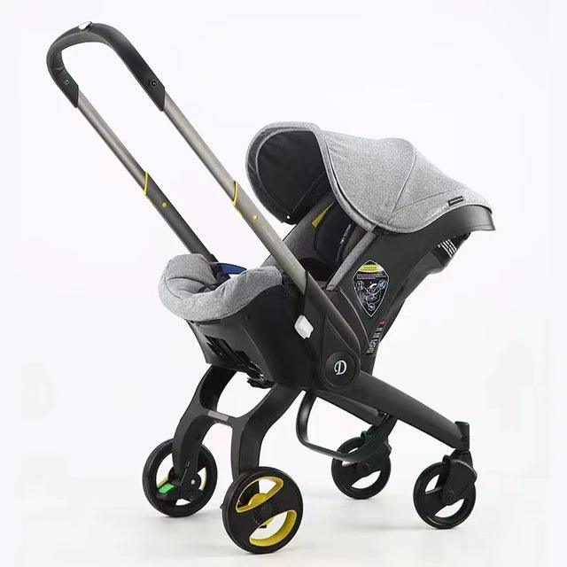 Carrinho Dobrável Slim 3 em 1 Amor Maternal – Rosa, Vermelho, Cinza e Preto, Conforto Extremo, Flexível e Seguro