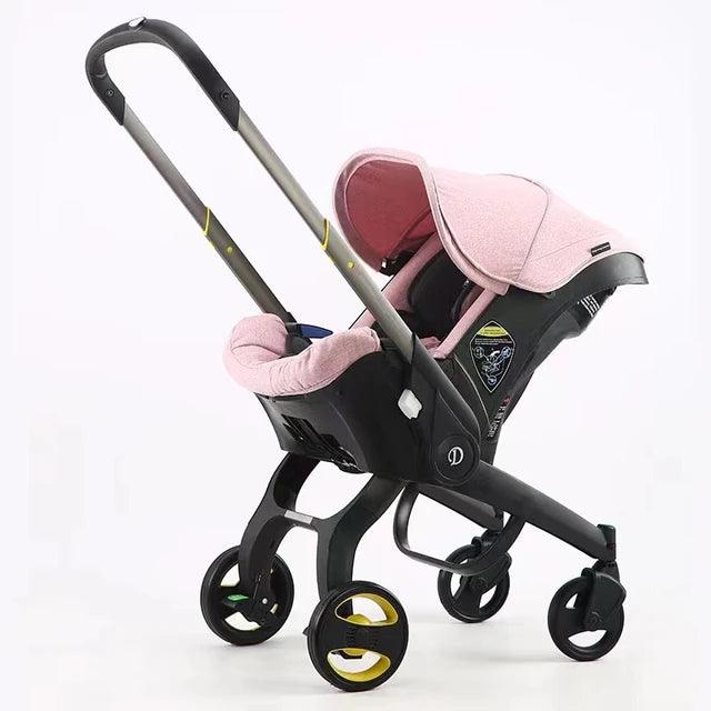 Carrinho Dobrável Slim 3 em 1 Amor Maternal – Rosa, Vermelho, Cinza e Preto, Conforto Extremo, Flexível e Seguro