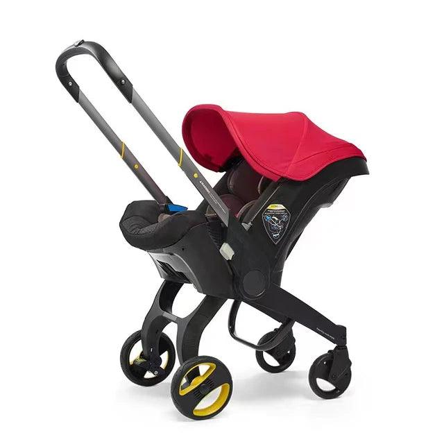 Carrinho Dobrável Slim 3 em 1 Amor Maternal – Rosa, Vermelho, Cinza e Preto, Conforto Extremo, Flexível e Seguro
