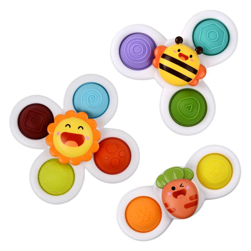 Spinner Alegre Amor Maternal Kit 3 Peças com Ventosa, Multicolor, 10cm – Brinquedo de Atividades Durável e Resistente