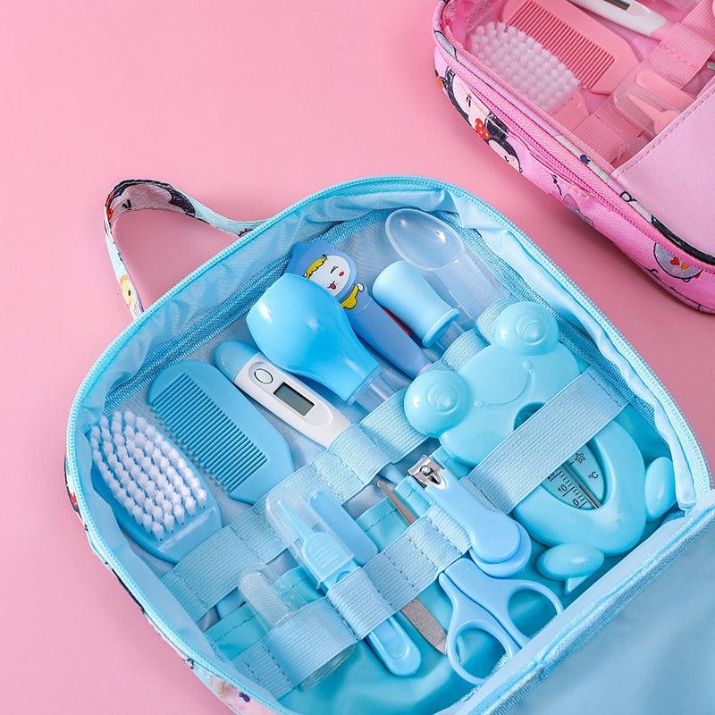 Kit Cuidados Infantil Amor Maternal – 13 Peças Rosa e Azul, Seguro e Prático para Higiene e Saúde do Bebê