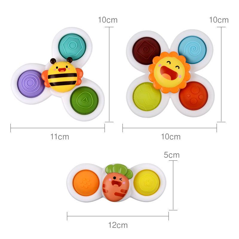 Spinner Alegre Amor Maternal Kit 3 Peças com Ventosa, Multicolor, 10cm – Brinquedo de Atividades Durável e Resistente