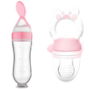 Kit Colher e Chupeta Magia de Mãe Amor Maternal – Colher Dosadora e Chupeta Mágica de Frutas, Verde, Azul e Rosa