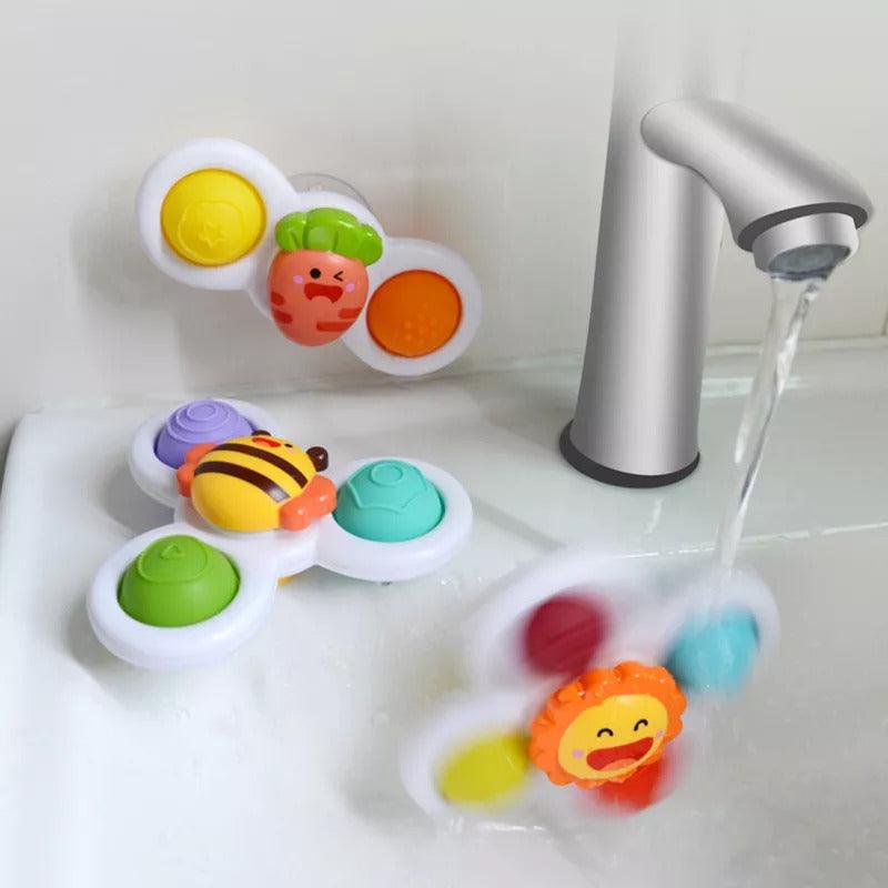 Spinner Alegre Amor Maternal Kit 3 Peças com Ventosa, Multicolor, 10cm – Brinquedo de Atividades Durável e Resistente