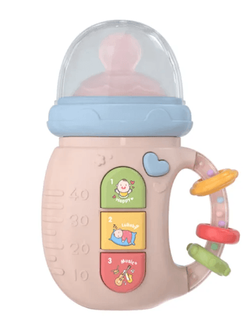 Mamadeira Musical com Chocalho Amor Maternal – Estímulo Sensorial e Diversão para Bebês