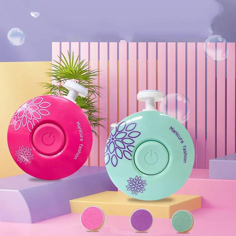 Aparador de Unhas Elétrico para Bebês Amor Maternal – Verde e Rosa, Silencioso, Seguro e Resistente, com Lixas para Cada Idade