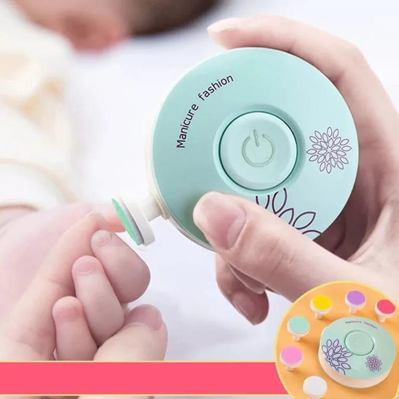 Aparador de Unhas Elétrico para Bebês Amor Maternal – Verde e Rosa, Silencioso, Seguro e Resistente, com Lixas para Cada Idade